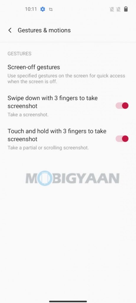 OnePlus Nord CE 5G 3 Figner Gesture Screenshot 2