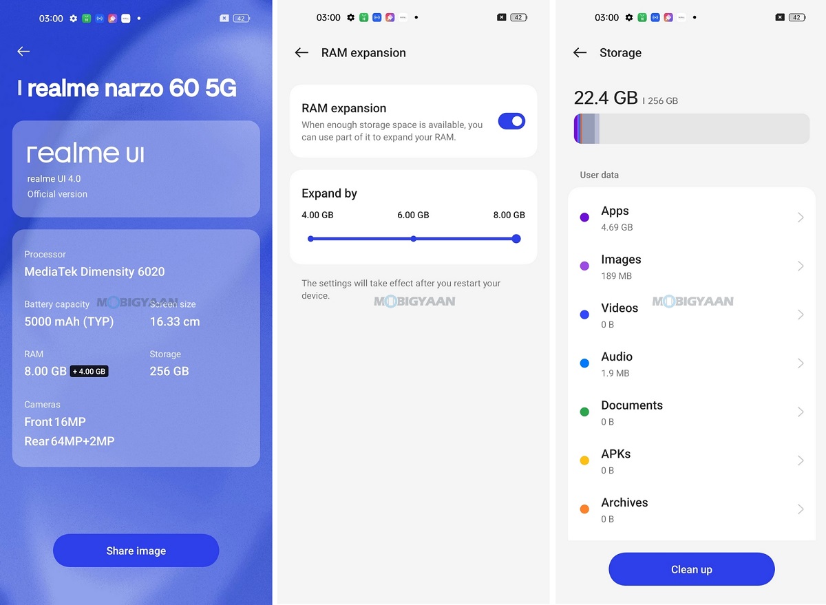 realme narzo 60 5G Review realme UI 4.0 Android 13 About Specs RAM Storage