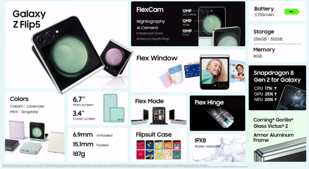 Samsung Galaxy Z Flip5 Features